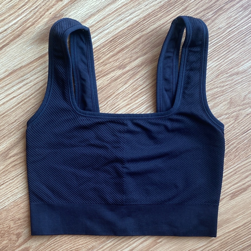 All in Motion Ribbed Square Neck Cropped Tank